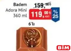 ADORA MİNİ BADEM DONDURMA 360 ML 6'LI fiyat ve kampanya bilgisi